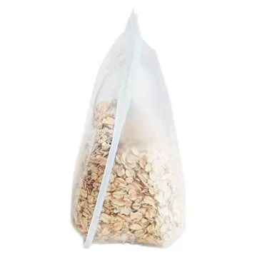 Stasher Re-Usable Food-Grade Platinum Silicone Stand Up Bag for Eating from/Cooking, Freezing and Storing in/Organising/Travelling, 17.80 x 20.30 cm/1.65 Litre/56 Fluid Ounces, Clear