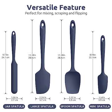 Heat Resistant Silicone Spatula Set: U-Taste 600ºF High Temp Seamless Food Grade Food Grade Flexibl...