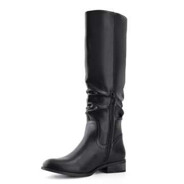 Shoe'N Tale Women's Knee High Boots with Side Zipper