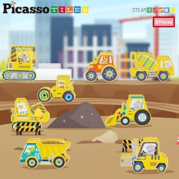 PicassoTiles Magnet Building Addon 8 Fun Vehicles
