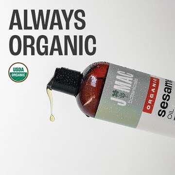 J Mac Botanicals Organic Sesame Seed Oil - 100% Cold-Pressed Luxury for Skin and Health