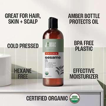 Organic Cold-Pressed Sesame Oil for Skin and Wellness