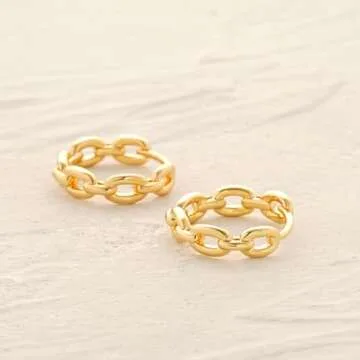 Stylish MYEARS Gold Huggie Hoop Earrings for Women