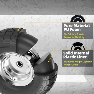 Dolly Tires - Flat Free Solid Rubber 10 Inch for Carts