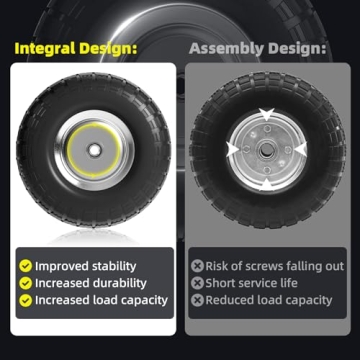 Dolly Tires - Flat Free Solid Rubber 10 Inch for Carts