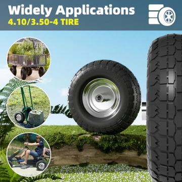 Dolly Tires - Flat Free Solid Rubber 10 Inch for Carts