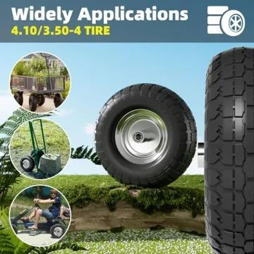 Dolly Tires - Flat Free Solid Rubber 10 Inch for Carts