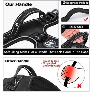 PoyPet No Pull Dog Harness, No Choke Front Lead Dog Reflective Harness, Adjustable Soft Padded Pet Vest with Easy Control Handle for Small to Large Dogs