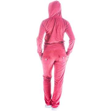 Sweatsuits for Women Tracksuit 2 Piece Outfits Velour & Fleece Active Wear Zip-Up Hoodie Sweatpants Sweat Suits Small Coral