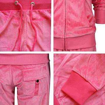 Sweatsuits for Women Tracksuit 2 Piece Outfits Velour & Fleece Active Wear Zip-Up Hoodie Sweatpants Sweat Suits Small Coral