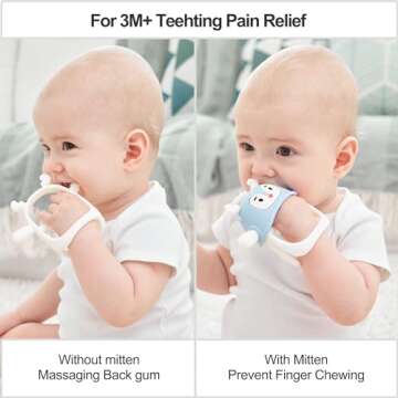 Smily Mia Penguin and Reindeer 2Pack Baby Teething Toys Gift Set for 0-18Months Babies