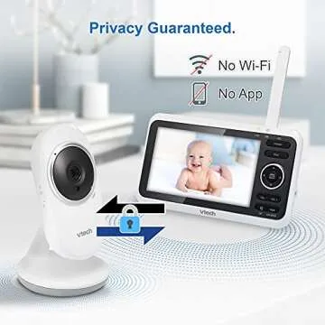 VTech VM350 Baby Monitor, 5" Screen, 1000ft Long Range, Night Vision, 2-Way Talk, Lullabies, Secured Transmission No WiFi