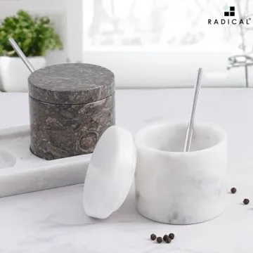 Radicaln Marble Salt Cellar Set - Stylish Kitchen Accessory