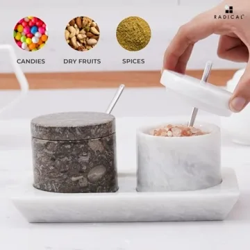 Radicaln Marble Salt Cellar Set - Stylish Kitchen Accessory