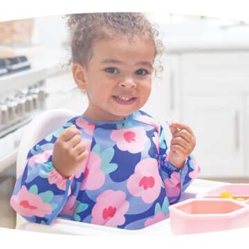 Tiny Twinkle Mess Proof Baby Bib, Cute Full Sleeve Bib Outfit, Waterproof Bibs for Toddlers, Machine...