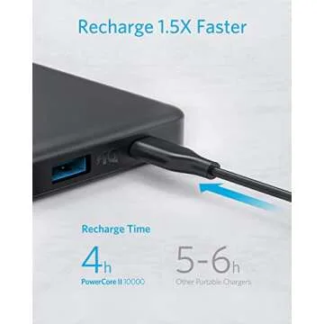 Anker PowerCore II Slim 10000 Ultra Slim Power Bank, Upgraded PowerIQ 2.0 (up to 18W Output), Fast Charge for iPhone, Samsung Galaxy and More (Black)