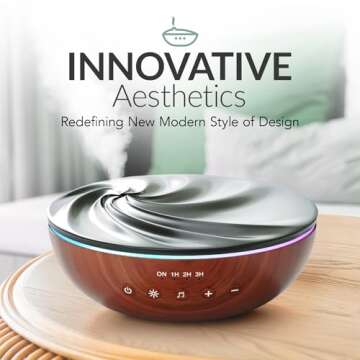 Aromatherapy Essential Oil Diffuser for Large Room, 500ml Ultrasonic Quiet Cool Mist Aroma Humidifie...