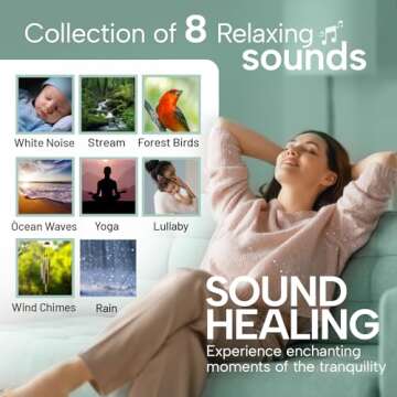 Aromatherapy Essential Oil Diffuser for Large Room, 500ml Ultrasonic Quiet Cool Mist Aroma Humidifier for Home, 8 Relaxing Sounds, White Noise, Timer, Waterless Auto-Off Safety