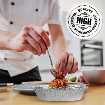 Durable 7-Inch Round Aluminum Foil Pans - 20 Pack