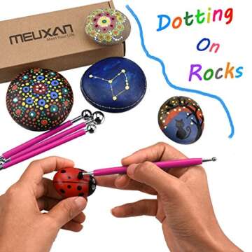 Meuxan 13 Piece Ball Stylus Dotting Tools for Rock Painting, Clay Pottery Modeling Design