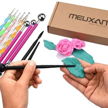 Meuxan 13 Piece Ball Stylus Dotting Tools for Rock Painting, Clay Pottery Modeling Design