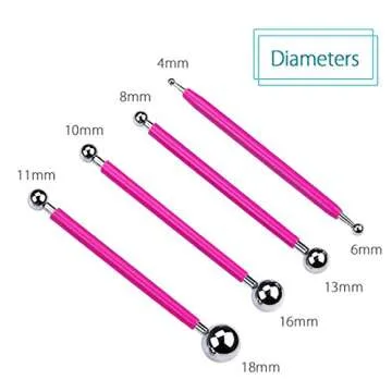 Meuxan 13 Piece Ball Stylus Dotting Tools for Rock Painting, Clay Pottery Modeling Design