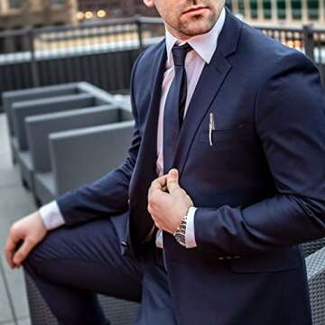 ChaoQ Ballpoint Pens, 6pcs Black Ink Medium Point 1.0 mm Stainless Steel Ballpoint Pens, for Gift Pens, School, Business, Office, Women&Men - Silver