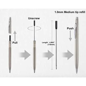 ChaoQ Stainless Steel Ballpoint Pens - 6 Pack