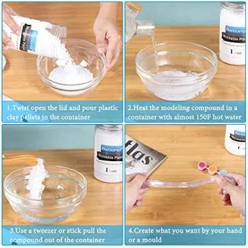 Betionol Moldable Plastic Clay, 2Lb/32oz White Modeling Clay Thermoplastic Beads for DIY Modeling Making Creative Activity, Good Creating Teaching Kits for Adults or Kids