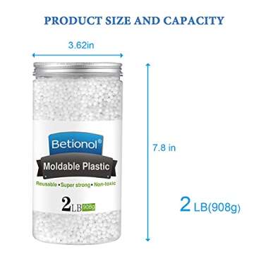 Betionol Moldable Plastic Clay, 2Lb/32oz White Modeling Clay Thermoplastic Beads for DIY Modeling Making Creative Activity, Good Creating Teaching Kits for Adults or Kids