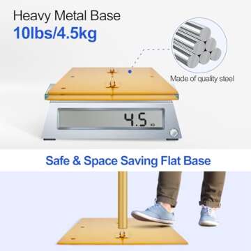 EMART Heavy Duty Backdrop Stand 8.5x10ft(HxW) Adjustable Background Support System Kit with Steel Base for Photography, Photo Backdrop Stand for Parties Birthday Video Studio - Gold