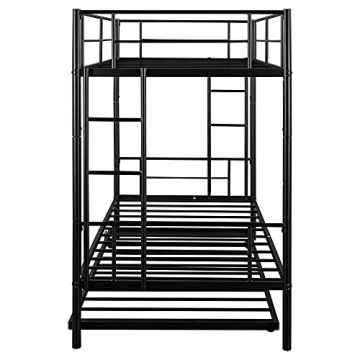 Heavy Duty CALABASH Twin Over Twin Metal Bunk Bed with Trundle