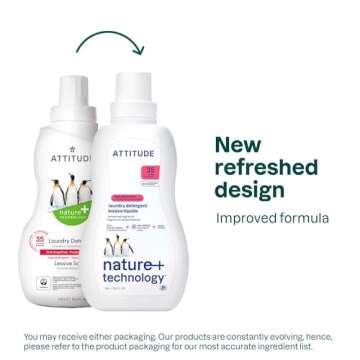 ATTITUDE Liquid Laundry Detergent - EWG Verified, Vegan, Eco-Friendly, Pink Grapefruit
