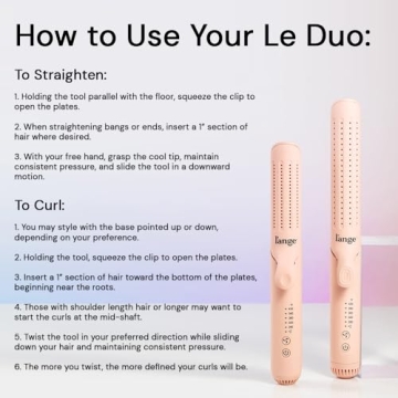 L'ANGE HAIR Le Duo Standard 360° Airflow Styler | 2-in-1 Curling Wand & Titanium Flat Iron Hair Straightener | Professional Hair Curler with Cooling Air Vents | Dual Voltage & Adjustable Temp (Blush)