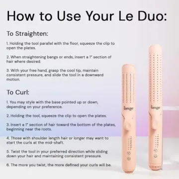 L'ANGE HAIR Le Duo Standard 360° Airflow Styler | 2-in-1 Curling Wand & Titanium Flat Iron Hair Straightener | Professional Hair Curler with Cooling Air Vents | Dual Voltage & Adjustable Temp (Blush)