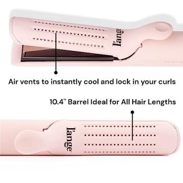 L'ANGE HAIR Le Duo Standard 360° Airflow Styler | 2-in-1 Curling Wand & Titanium Flat Iron Hair Straightener | Professional Hair Curler with Cooling Air Vents | Dual Voltage & Adjustable Temp (Blush)