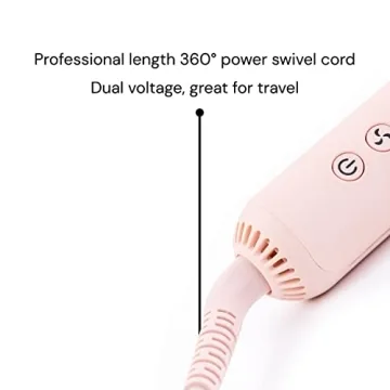 L'ANGE HAIR Le Duo Standard 360° Airflow Styler | 2-in-1 Curling Wand & Titanium Flat Iron Hair Straightener | Professional Hair Curler with Cooling Air Vents | Dual Voltage & Adjustable Temp (Blush)