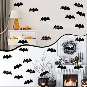 Geyee 100 Pcs Bat Cutouts Halloween Bat Single Color Cutouts Realistic Black Bat Paper Cutout for Halloween Classroom Bulletin Board Wall Decor Halloween Craft Projects Party Supplies