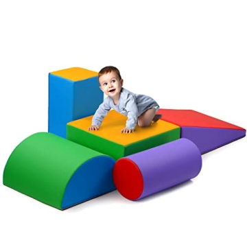 Climb and Crawl Activity Play Set - Climbing Foam Shape Toy for Toddlers 5 Piece Soft Zone Climbing ...