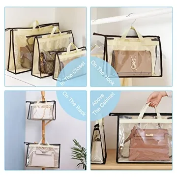 CINPIUK Handbag Dust Bags - Clear Purse Storage Organizers