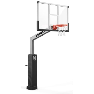 Dominator Premium Inground Adjustable Basketball Hoop - 72" Backboard with 4' Overhang - NBA/NCAA Qu...