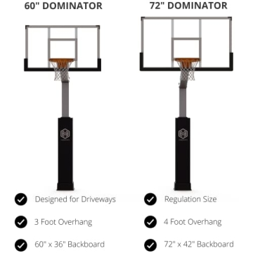 Dominator Adjustable Basketball Hoop 72" Backboard Quality Performance