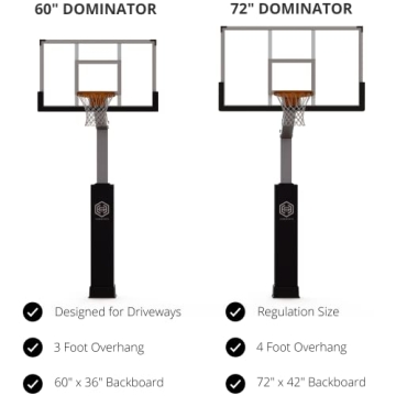 Dominator Adjustable Basketball Hoop 72" Backboard Quality Performance