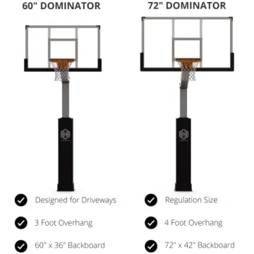Dominator Adjustable Basketball Hoop 72" Backboard Quality Performance