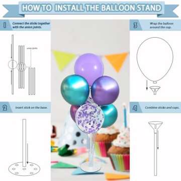 UJoyant 299 Pcs Mermaid Birthday Decorations, Mermaid Party Decorations Kit - Disposable Dinnerware Set with 25 Guests, Backdrop, Balloon, Banner, Tablecloth, Knives, Forks, Spoons, CakeTopper