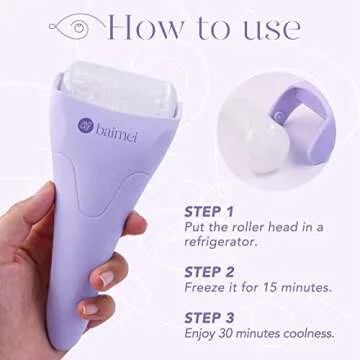 BAIMEI Cryotherapy Ice Roller and Gua Sha Facial Tools Reduces Puffiness Migraine Pain Relief, Skin Care Tools for Face Massager Self Care Gift for Men Women - Purple