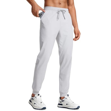 CRZ YOGA Lightweight Athletic Joggers Men 29" Water Resistant Pants with Pockets