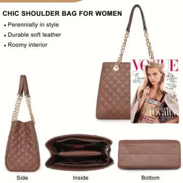 Montana West Quilted Tote Bag for Women with Chain Strap