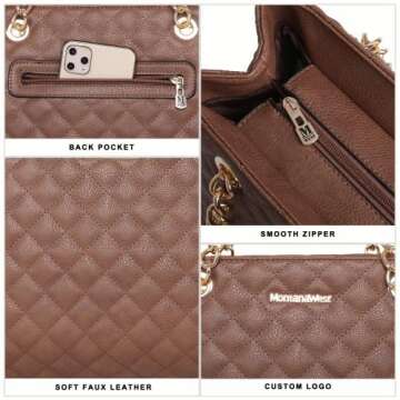 Montana West Quilted Tote Bag for Women with Chain Strap