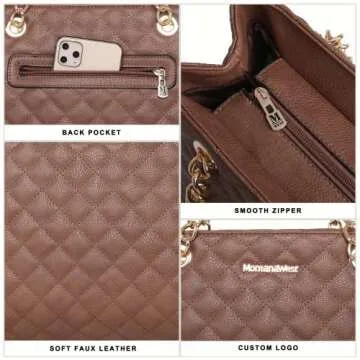 Montana West Quilted Tote Bag for Women with Chain Strap
